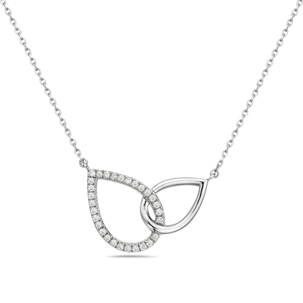 Birmingham Jewelry - 14K White Gold Teardrop Shape Diamond Necklace - Birmingham Jewelry