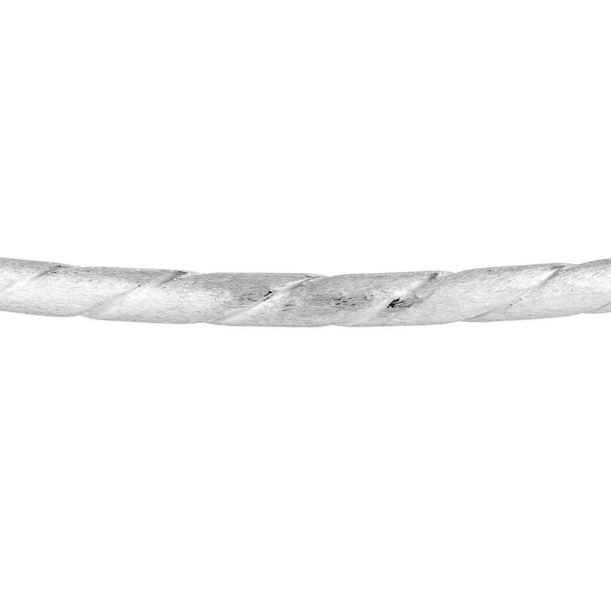 Birmingham Jewelry - 14K White Gold Twisted Brushed Hinged Bangle - Birmingham Jewelry