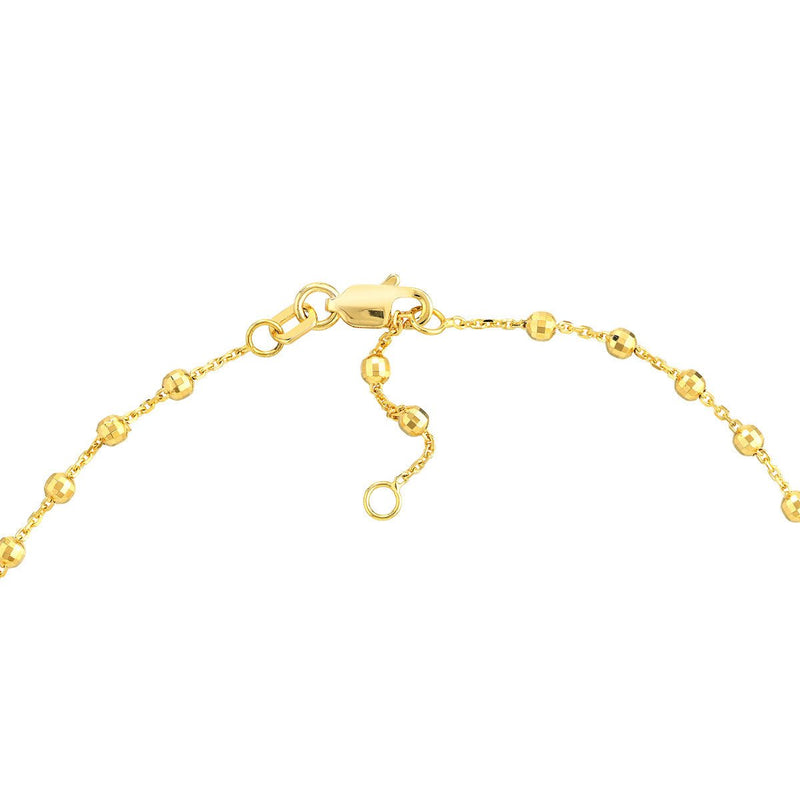Birmingham Jewelry - 14K Yellow 2.5mm Disco Bead Cable Chain Anklet - Birmingham Jewelry