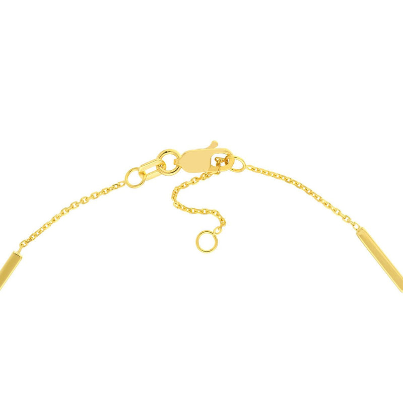 Birmingham Jewelry - 14K Yellow Gold 0.03ct Diamond Bezels and Bars Anklet - Birmingham Jewelry