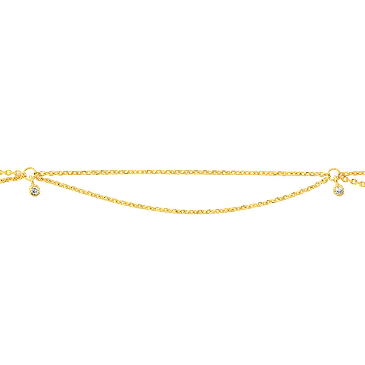 14K Yellow Gold 0.05ct Diamond Drape Anklet Birmingham Jewelry Anklet Birmingham Jewelry 