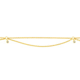 Birmingham Jewelry - 14K Yellow Gold 0.05ct Diamond Drape Anklet - Birmingham Jewelry
