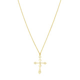 Birmingham Jewelry - 14K Yellow Gold 0.05ct Diamond Fancy Cross Pendant Adj Necklace - Birmingham Jewelry