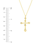 Birmingham Jewelry - 14K Yellow Gold 0.05ct Diamond Fancy Cross Pendant Adj Necklace - Birmingham Jewelry