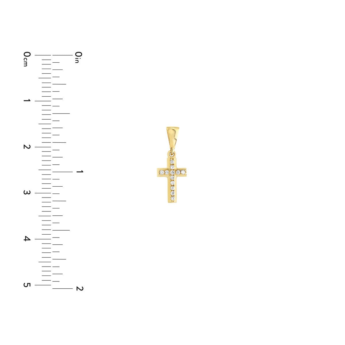 Birmingham Jewelry - 14K Yellow Gold 0.05ct Diamond Mini Cross Pendant - Birmingham Jewelry