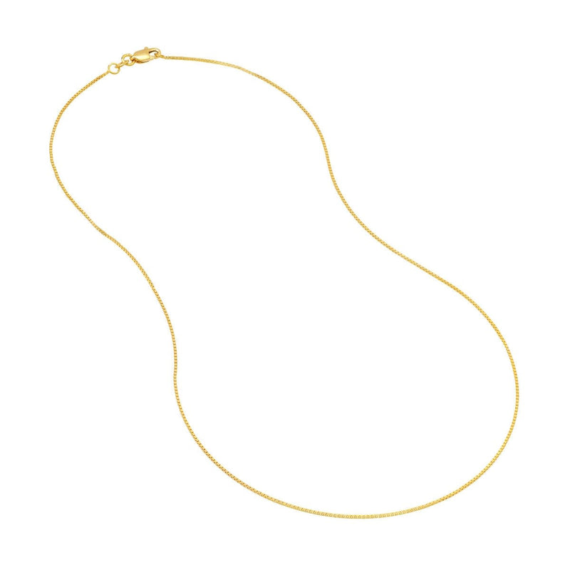 14K Yellow Gold 0.73mm Box Chain with Lobster Birmingham Jewelry Chain Birmingham Jewelry 