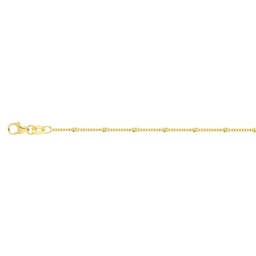 14K Yellow Gold Diamond Cut Stations on Curb Chain Adjustable Ankle Birmingham Jewelry Anklet Birmingham Jewelry 