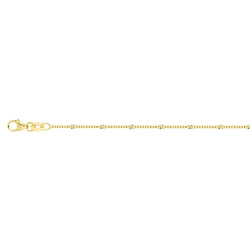 14K Yellow Gold Diamond Cut Stations on Curb Chain Adjustable Ankle Birmingham Jewelry Anklet Birmingham Jewelry 