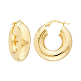Birmingham Jewelry - 14K Yellow Gold 10.00mm Round High Polished Hoop Earrings - Birmingham Jewelry