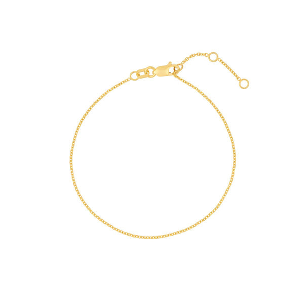 Birmingham Jewelry - 14K Yellow Gold 1.05mm Open D/C Adj Cable Bracelet - Birmingham Jewelry