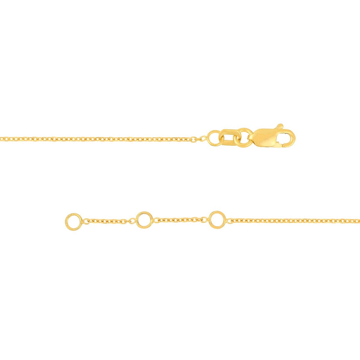 Birmingham Jewelry - 14K Yellow Gold 1.05mm Open D/C Adj Cable Bracelet - Birmingham Jewelry