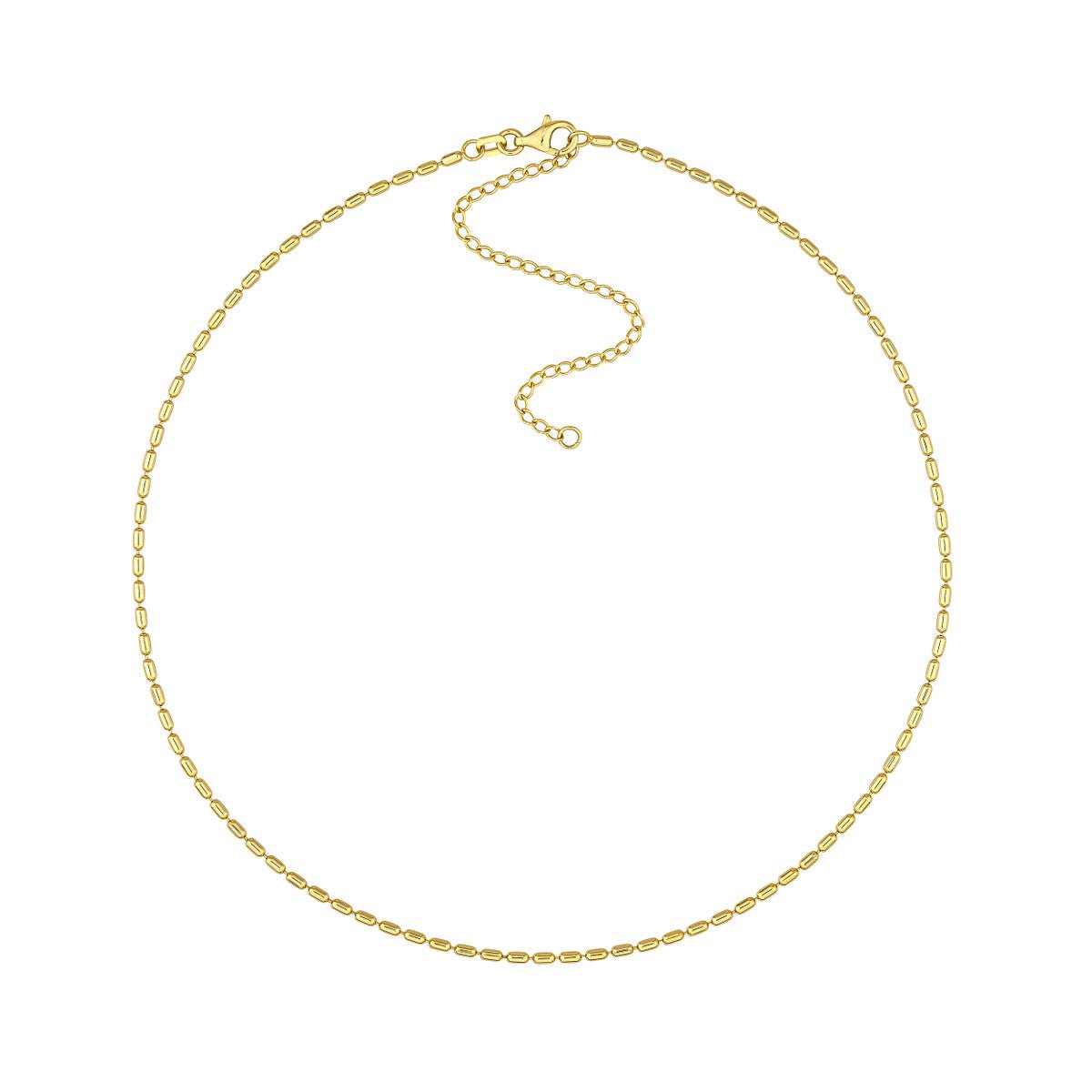 Birmingham Jewelry - 14K Yellow Gold 1.50mm Long Bead Adjustable Choker Chain - Birmingham Jewelry