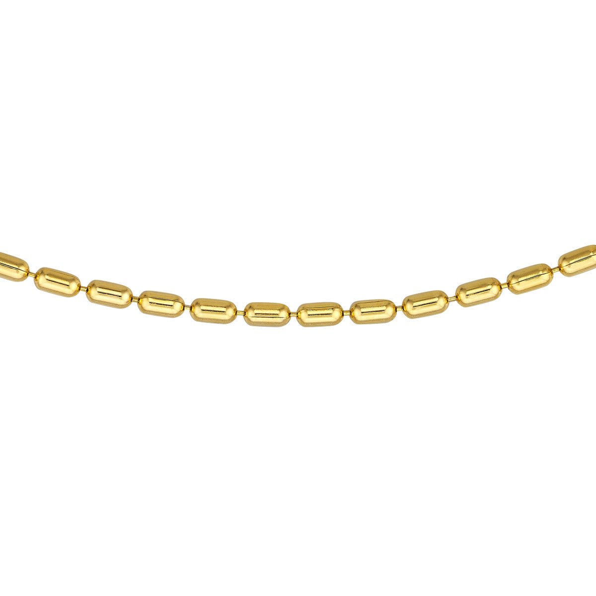 Birmingham Jewelry - 14K Yellow Gold 1.50mm Long Bead Adjustable Choker Chain - Birmingham Jewelry