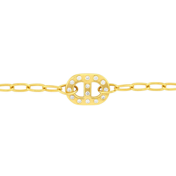 Birmingham Jewelry - 14K Yellow Gold 1/5tcw Diamond Flat Mariner Bracelet - Birmingham Jewelry