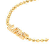 Birmingham Jewelry - 14K Yellow Gold 1/6tcw Diamond Love Station on Bead Chain Bracelet - Birmingham Jewelry