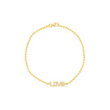 Birmingham Jewelry - 14K Yellow Gold 1/6tcw Diamond Love Station on Bead Chain Bracelet - Birmingham Jewelry
