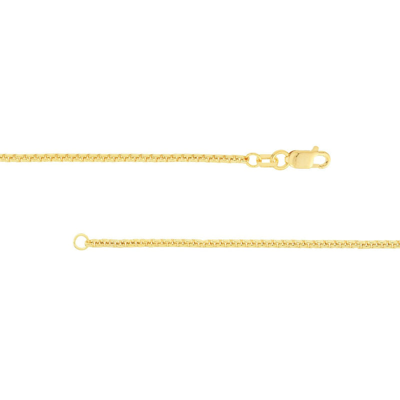 Solid Box Chain Necklace 14K White Gold 18