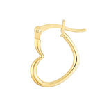 Birmingham Jewelry - 14K Yellow Gold 18.00mm Tilted Heart Hoop Earrings - Birmingham Jewelry