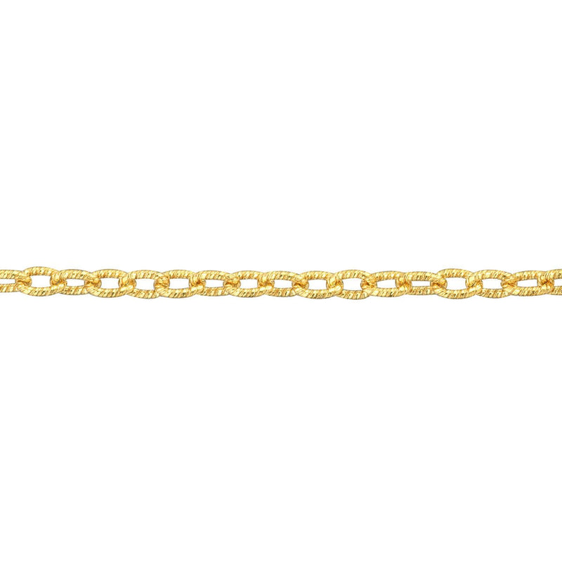 Birmingham Jewelry - 14K Yellow Gold 1.85mm Designer Rolo Chain with Lobster Lock Anklet - Birmingham Jewelry