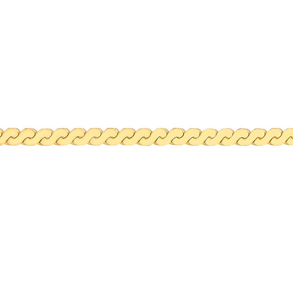 Birmingham Jewelry - 14K Yellow Gold 2.00mm Serpentine Chain with Lobster Lock Anklet - Birmingham Jewelry