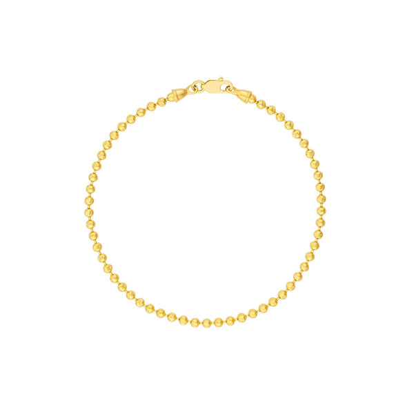 Birmingham Jewelry - 14K Yellow Gold 2.35mm D/C Bead Bracelet - Birmingham Jewelry