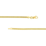 Birmingham Jewelry - 14K Yellow Gold 2.50mm Hollow D/C Box Bismark Bracelet with Lobster Lock - Birmingham Jewelry