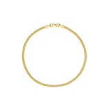 Birmingham Jewelry - 14K Yellow Gold 2.50mm Hollow D/C Box Bismark Bracelet with Lobster Lock - Birmingham Jewelry