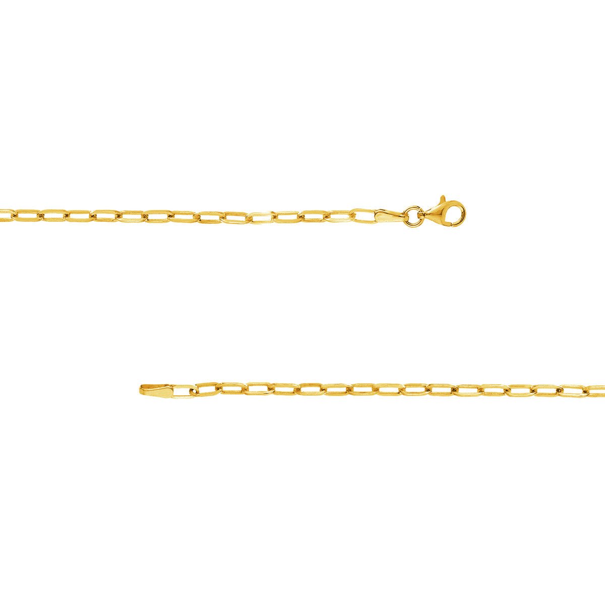 Birmingham Jewelry - 14K Yellow Gold 2.5mm Paper Clip Chain with Pear Shape Lock Anklet - Birmingham Jewelry
