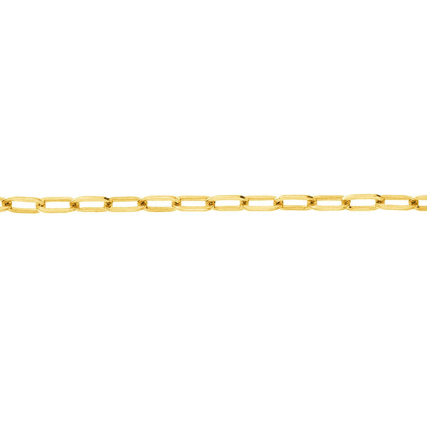 Birmingham Jewelry - 14K Yellow Gold 2.5mm Paper Clip Chain with Pear Shape Lock Anklet - Birmingham Jewelry
