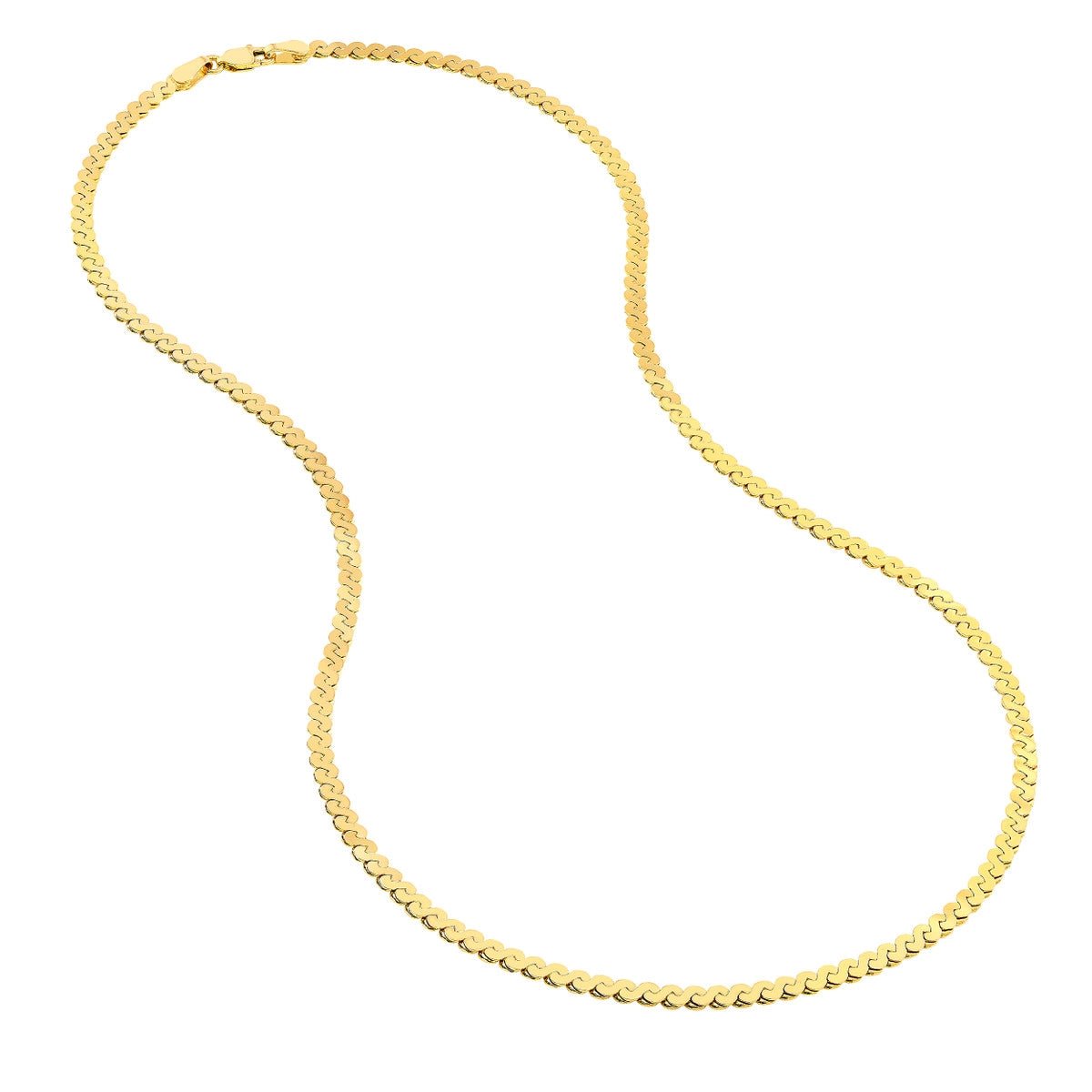 14K Yellow Gold 2.95mm Serpentine Chain with Lobster Lock Birmingham Jewelry Chain Birmingham Jewelry 