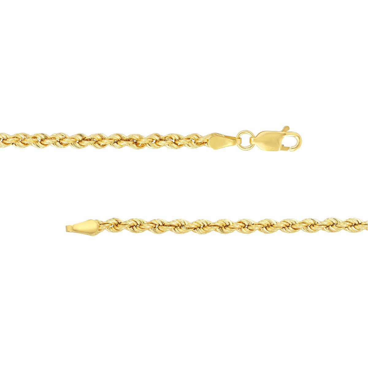 14K Yellow Gold 2.9mm Light Rope Chain with Lobster Lock Birmingham Jewelry Chain Birmingham Jewelry 