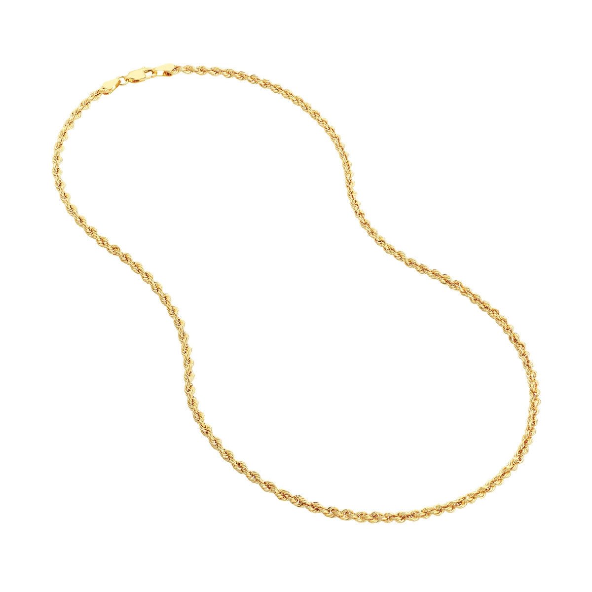 14K Yellow Gold 2.9mm Light Rope Chain with Lobster Lock Birmingham Jewelry Chain Birmingham Jewelry 