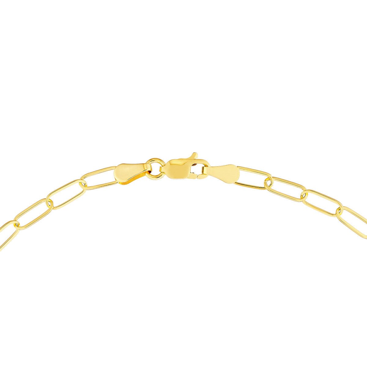 Birmingham Jewelry - 14K Yellow Gold 3.00mm Paper Clip Chain with Lobster Lock Anklet - Birmingham Jewelry