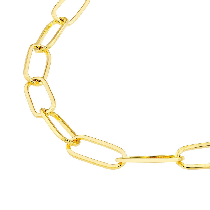 Birmingham Jewelry - 14K Yellow Gold 3.00mm Paper Clip Chain with Lobster Lock Anklet - Birmingham Jewelry