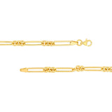 Birmingham Jewelry - 14K Yellow Gold 3+1 Hollow Fancy Rounded Paper Clip Chain with Pear Lock - Birmingham Jewelry