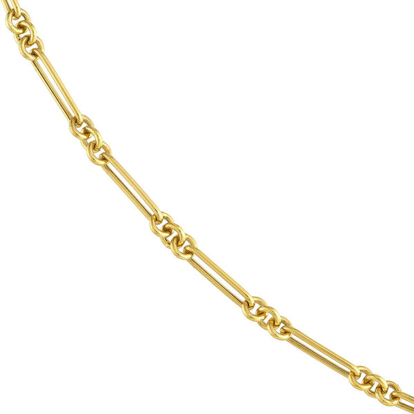 14K Yellow Gold 3+1 Hollow Fancy Rounded Paper Clip Chain with Pear Shape Lock Birmingham Jewelry Chain Birmingham Jewelry 