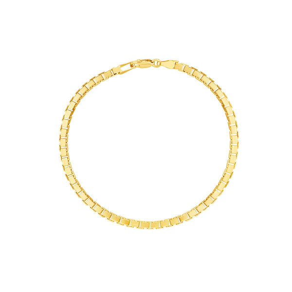 Birmingham Jewelry - 14K Yellow Gold 3.40mm Box Chain Bracelet - Birmingham Jewelry