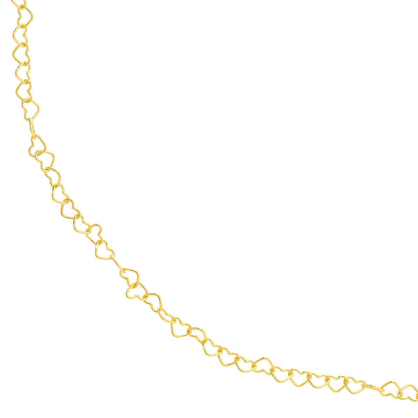 Birmingham Jewelry - 14K Yellow Gold 3.50mm Twist Heart Chain - Birmingham Jewelry