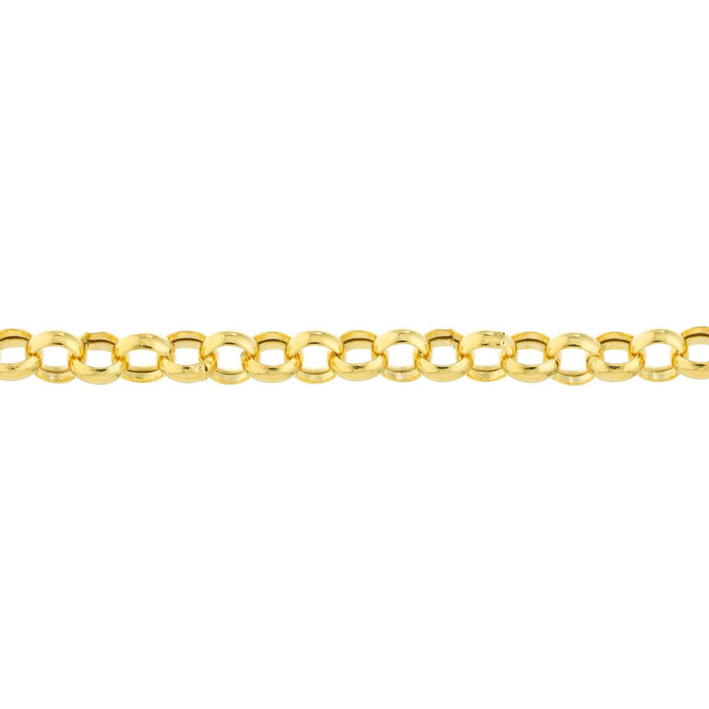Birmingham Jewelry - 14K Yellow Gold 3.75mm Hollow Rolo Chain Anklet - Birmingham Jewelry