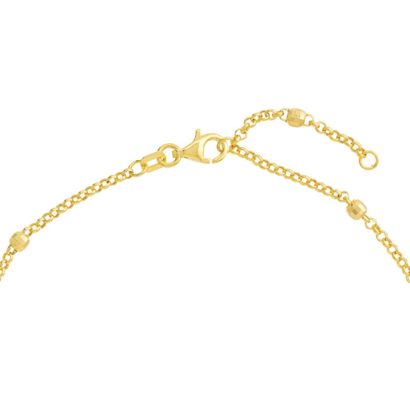 Birmingham Jewelry - 14K Yellow Gold 3mm Disco Bead Rolo Chain Anklet - Birmingham Jewelry