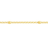 Birmingham Jewelry - 14K Yellow Gold 3mm Disco Bead Rolo Chain Anklet - Birmingham Jewelry