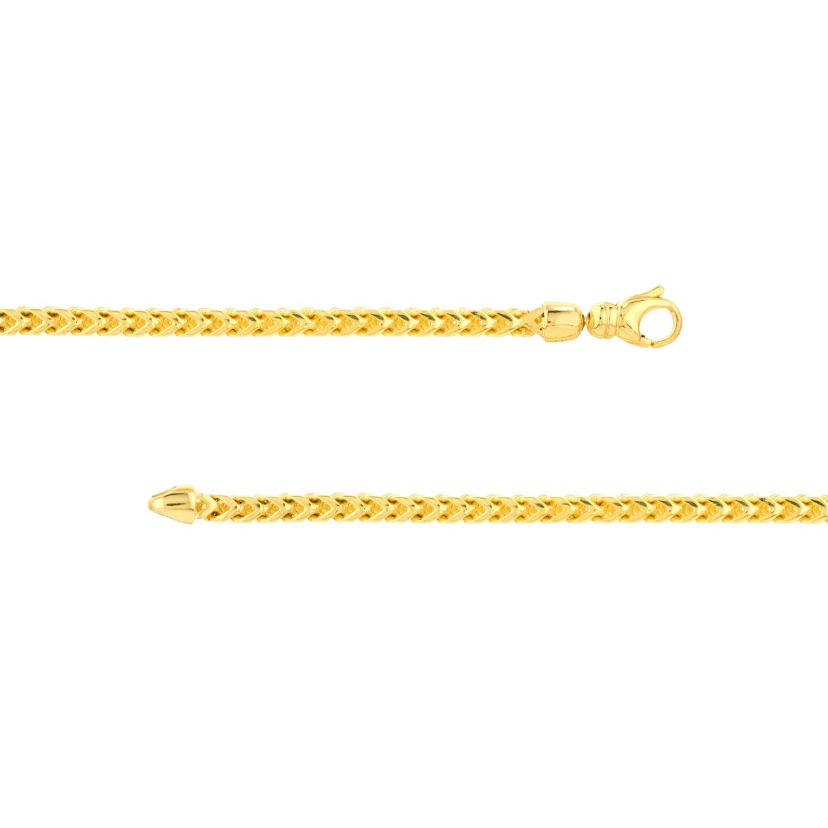 14K Yellow Gold 3mm Franco Chain with Lobster Lock Birmingham Jewelry Chain Birmingham Jewelry 