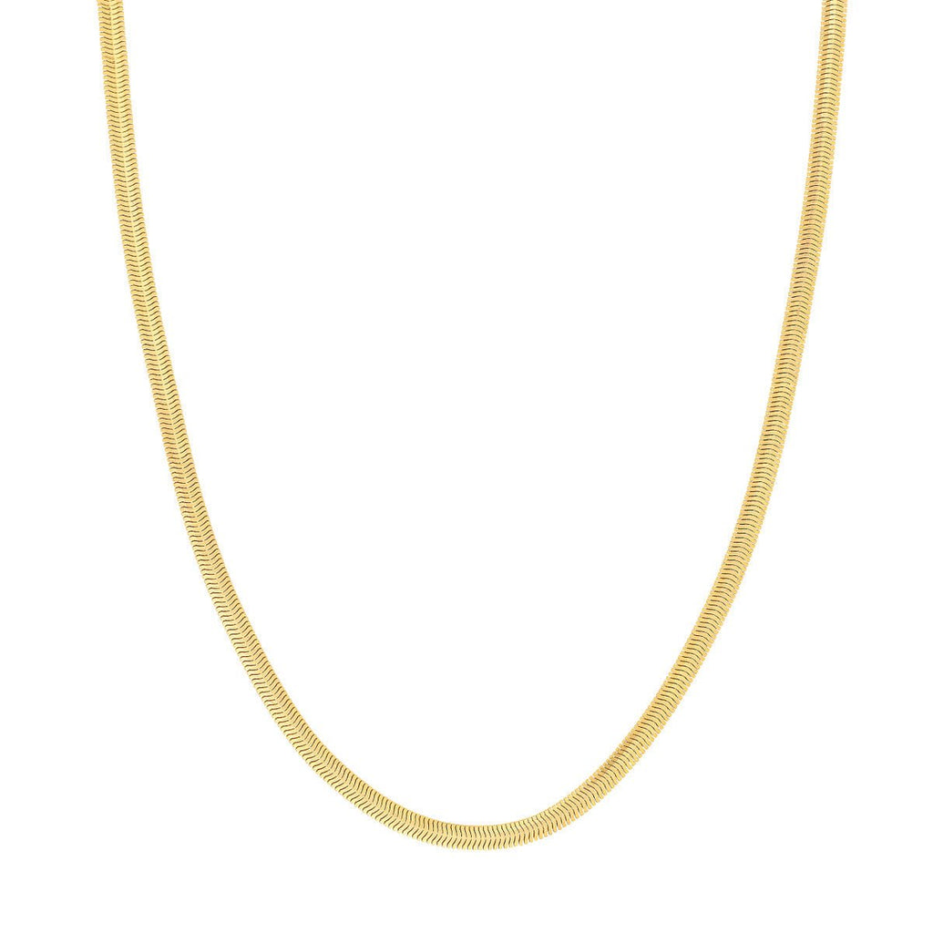 14K Yellow Gold 4.20mm Hollow Oval Snake Chain with Lobster Lock