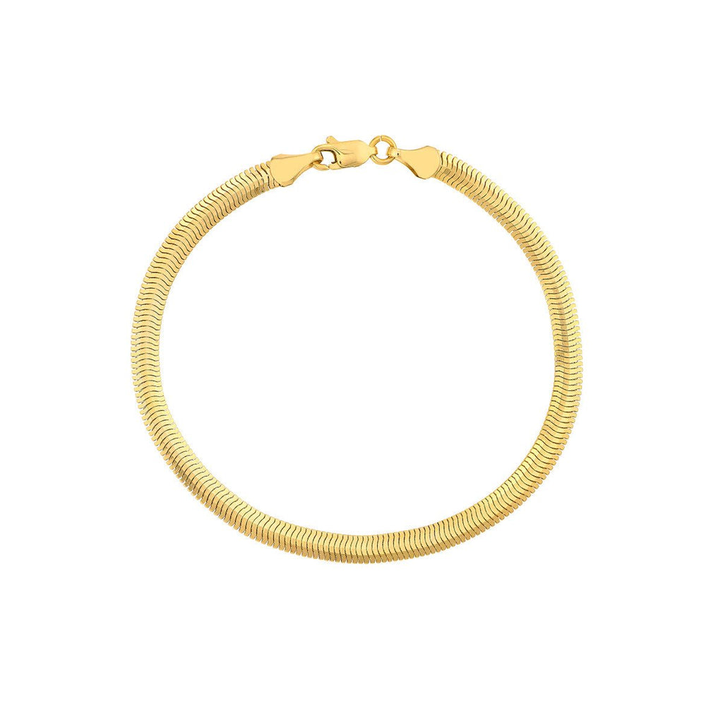 Women Men Flat Snake Chain Bracelet Stainless Steel Black Gold 5MM 17CM+4MM  | eBay