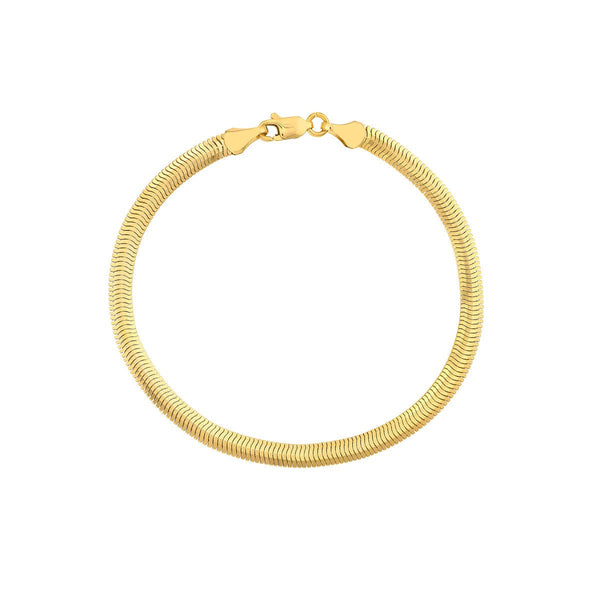 Birmingham Jewelry - 14K Yellow Gold 4.2mm Hollow Oval Snake Chain with Lobster Lock - Birmingham Jewelry