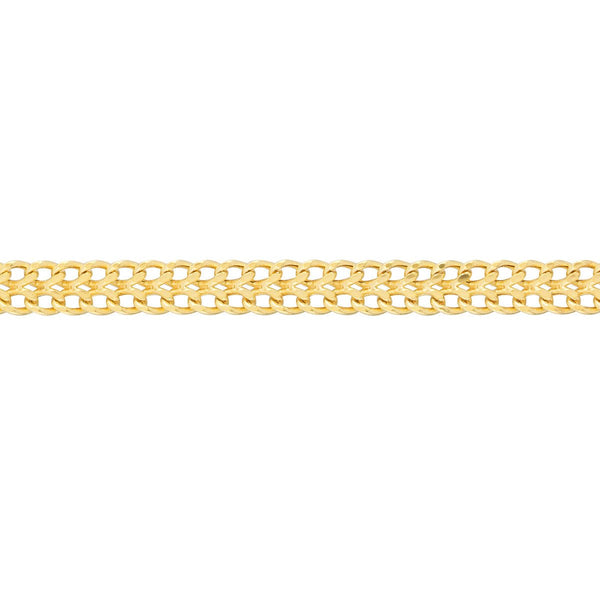 Birmingham Jewelry - 14K Yellow Gold 4.3mm D/C Curb Bismarck Chain with Lobster Lock Anklet - Birmingham Jewelry