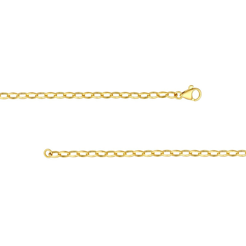 Birmingham Jewelry - 14K Yellow Gold 4.5mm Hollow Oval Forzentina Chain with Pear Lock - Birmingham Jewelry