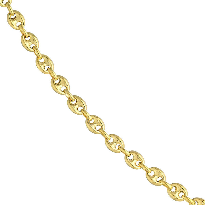 Birmingham Jewelry - 14K Yellow Gold 4.5mm Puff Mariner Chain with Lobster Lock - Birmingham Jewelry