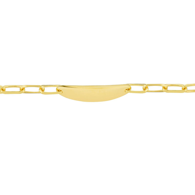 Birmingham Jewelry - 14K Yellow Gold 4mm Forzentina Oval ID Bracelet with Pear Shape Lock - Birmingham Jewelry