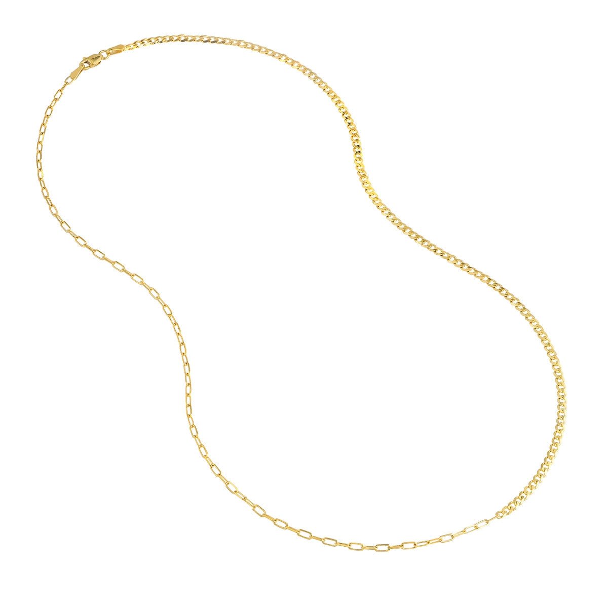 14K Yellow Gold 50/50 Paper Clip + Curb Chain Birmingham Jewelry Chain Birmingham Jewelry 